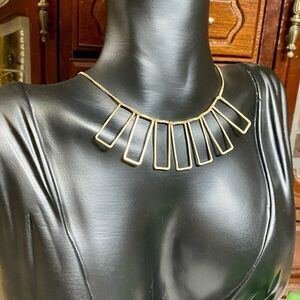 OPEN link rectangles gold tone necklace